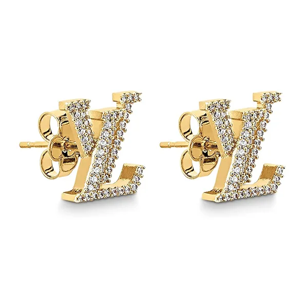 Khuyên Tai Nữ Louis Vuitton LV M00609 Iconic Earrings Màu Vàng Phối Trắng
