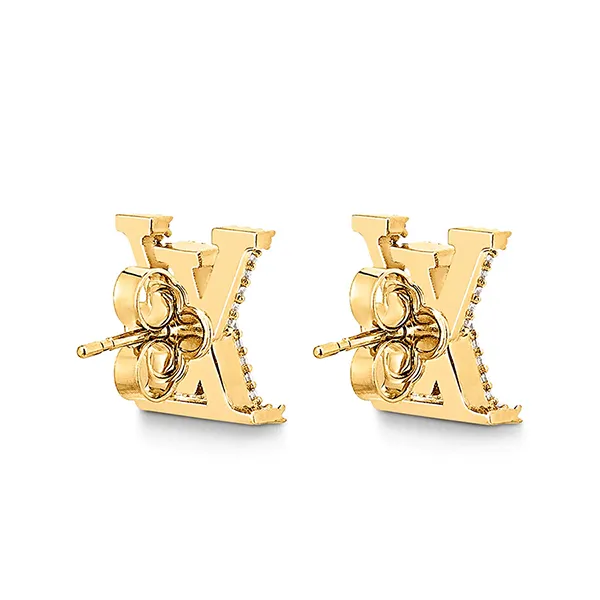 Khuyên Tai Nữ Louis Vuitton LV M00609 Iconic Earrings Màu Vàng Phối Trắng