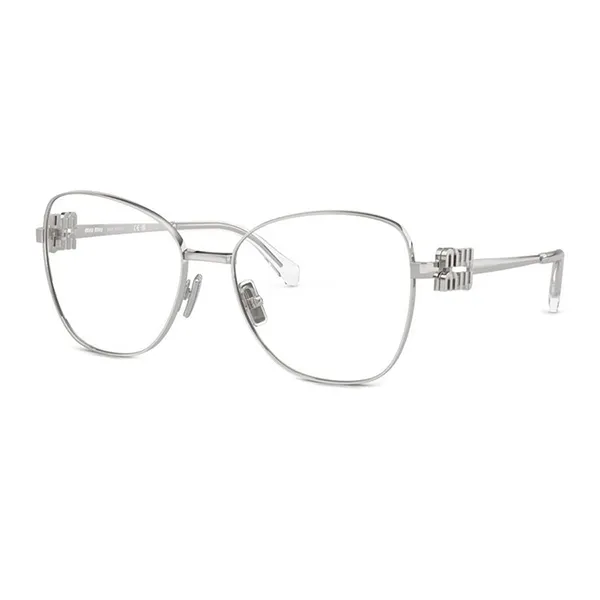 Kính Mắt Cận Miu Miu Butterfly Silver Geometric Eyeglasses VMU 50XV 6926 Màu Bạc - Kính mắt - Vua Hàng Hiệu