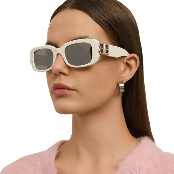 Kính Mát Nữ Balenciaga Sunglasses BB0310SK 003 Màu Trắng