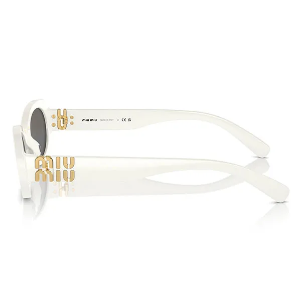 Kính Mát Nữ Miu Miu Oval Sunglasses OMU 06ZS 1425S0 Màu Trắng - Kính mắt - Vua Hàng Hiệu