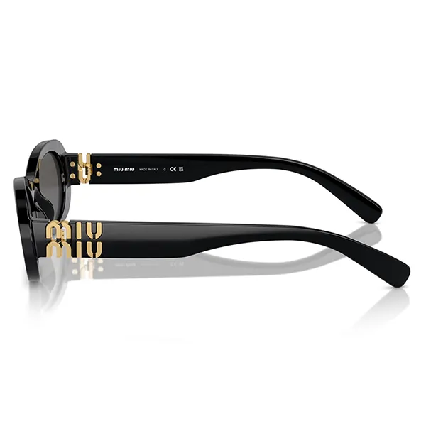 Kính Mát Nữ Miu Miu Oval Sunglasses OMY 06ZS 1AB5S0 Màu Đen