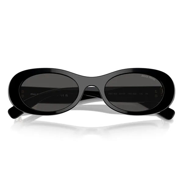 Kính Mát Nữ Miu Miu Oval Sunglasses OMY 06ZS 1AB5S0 Màu Đen