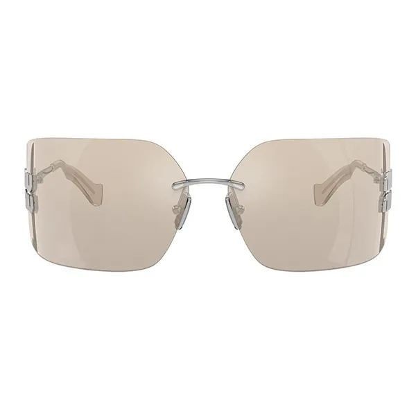 Kính Mát Nữ Miu Miu Runway Silver Sunglasses OMU 54YS 1BC10F Màu Be Xám