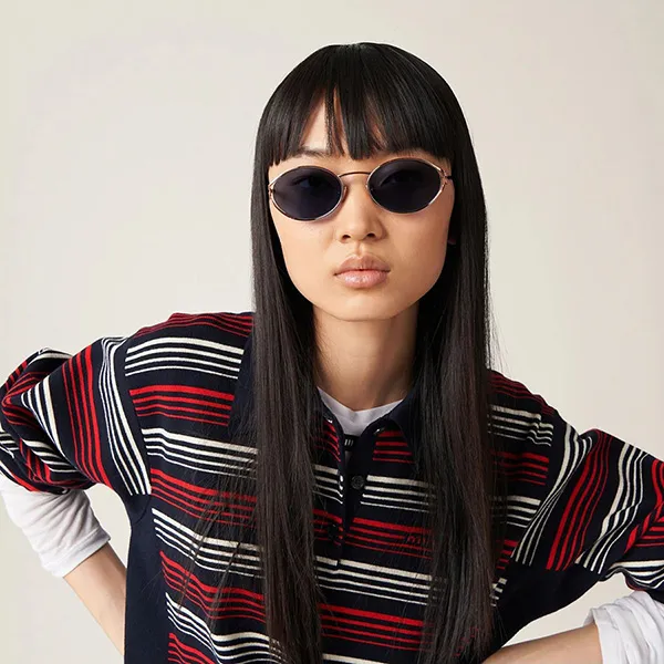 Kính Mát Nữ Miu Miu Sunglasses 52YS ZVF1V1 Màu Xanh/Vàng Hồng