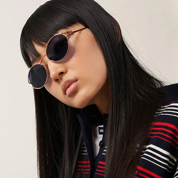Kính Mát Nữ Miu Miu Sunglasses 52YS ZVF1V1 Màu Xanh/Vàng Hồng