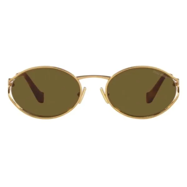 Kính Mát Nữ Miu Miu Sunglasses MU 52YS - 7OE01T Brass Gold Màu Vàng - Xanh