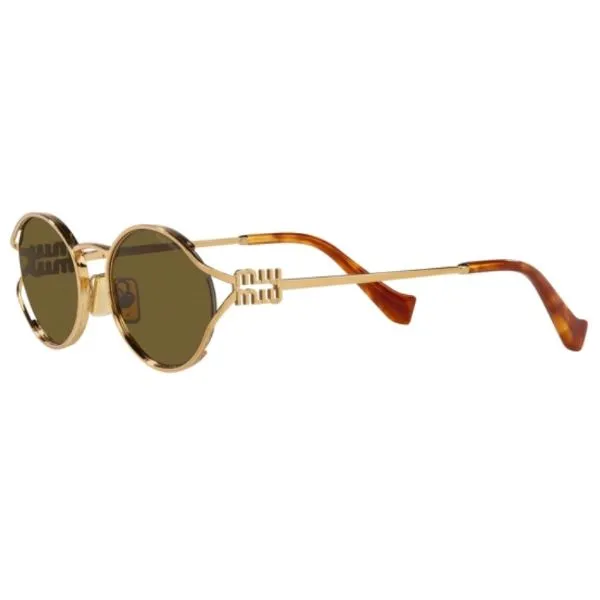 Kính Mát Nữ Miu Miu Sunglasses MU 52YS - 7OE01T Brass Gold Màu Vàng - Xanh