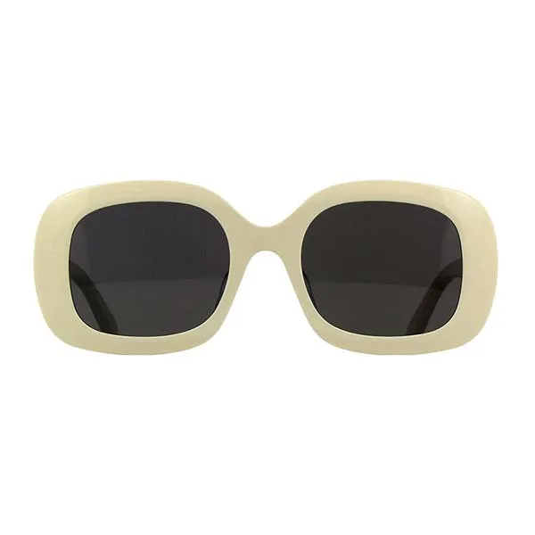 Kính Mát Unisex Celine Triomphe CL40282U_25A Bản To Màu Trắng Kem
