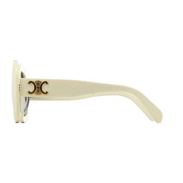 Kính Mát Unisex Celine Triomphe CL40282U_25A Bản To Màu Trắng Kem