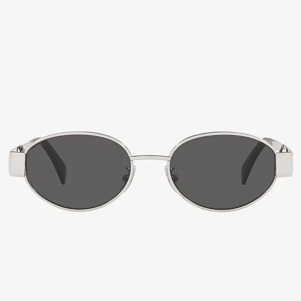 Kính Mát Unisex Celine Triomphe Oval Sunglasses CL40235U Màu Xám Bạc - Kính mắt - Vua Hàng Hiệu