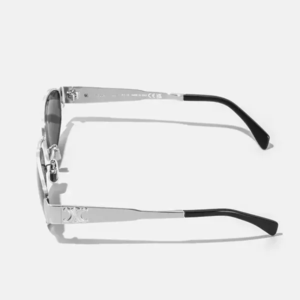 Kính Mát Unisex Celine Triomphe Oval Sunglasses CL40235U Màu Xám Bạc - Kính mắt - Vua Hàng Hiệu