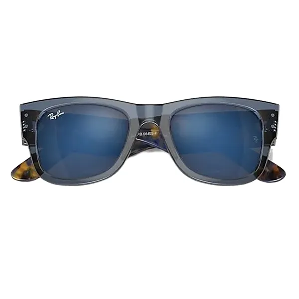 Kính Mát Unisex Rayban Mega Wayfarer Sunglasses RB0840SF 6638O4 52-21 Màu Xanh Havana