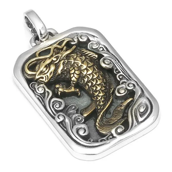 Mặt Dây Chuyền Bạc Nam Lili Jewelry Cá Chép Hóa Rồng Matthias LILI_076415 Màu Bạc - Trang sức - Vua Hàng Hiệu