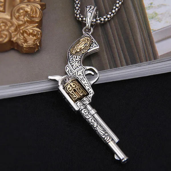 Mặt Dây Chuyền Nam Lili Jewelry Hình Cây Súng Lục Dominick LILI_076876 Màu Bạc - Trang sức - Vua Hàng Hiệu