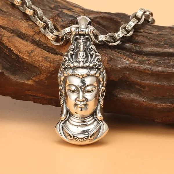 Mặt Dây Chuyền Bạc Thái Nam Lili Jewelry Hình Quan Âm Bồ Tát LILI_076425 Màu Bạc