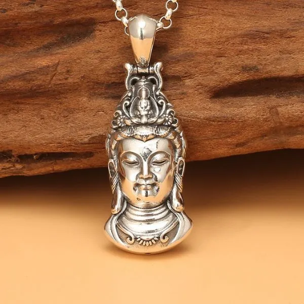 Mặt Dây Chuyền Bạc Thái Nam Lili Jewelry Hình Quan Âm Bồ Tát LILI_076425 Màu Bạc