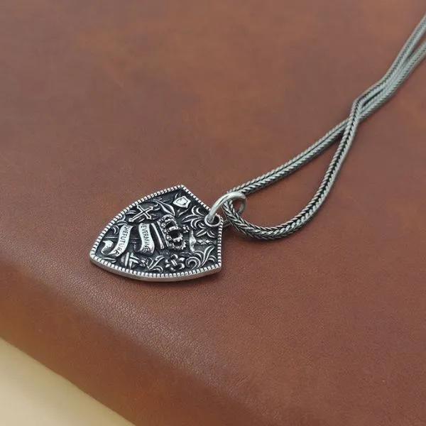 Mặt Dây Chuyền Bạc Thái Nam Lili Jewelry Khiên Vương Miện Kendrick LILI_078187 Màu Bạc - Trang sức - Vua Hàng Hiệu