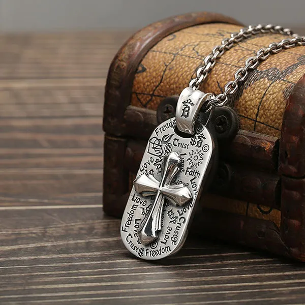 Mặt Dây Chuyền Bạc Thái Nam Lili Jewelry Thẻ Thánh Giá Lennon LILI_078264 Màu Bạc (Loại 2)