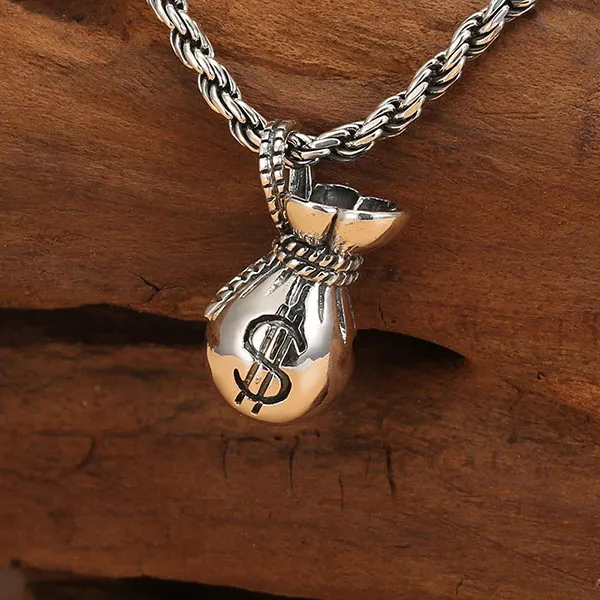 Mặt Dây Chuyền Bạc Thái Nam Lili Jewelry Túi Tiền May Mắn Kartier LILI_076944 Màu Bạc (To)