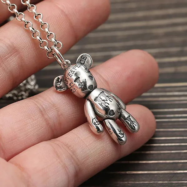 Mặt Dây Chuyền Nam Lili Jewelry Chú Gấu Colby Cá Tính LILI_078251 Màu Bạc - Trang sức - Vua Hàng Hiệu