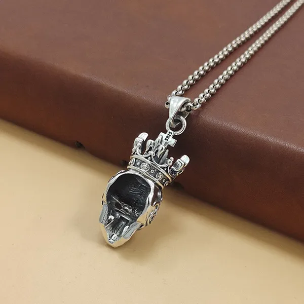 Mặt Dây Chuyền Nam Lili Jewelry Đầu Lâu Vương Miện Frank LILI_078166 Màu Bạc