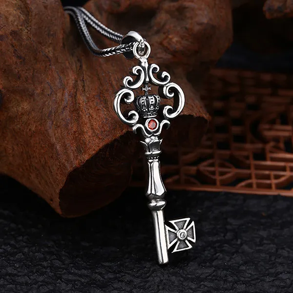 Mặt Dây Chuyền Nam Lili Jewelry Đính Đá CZ Hình Chìa Khóa Westyn LILI_080427 Màu Bạc - Trang sức - Vua Hàng Hiệu