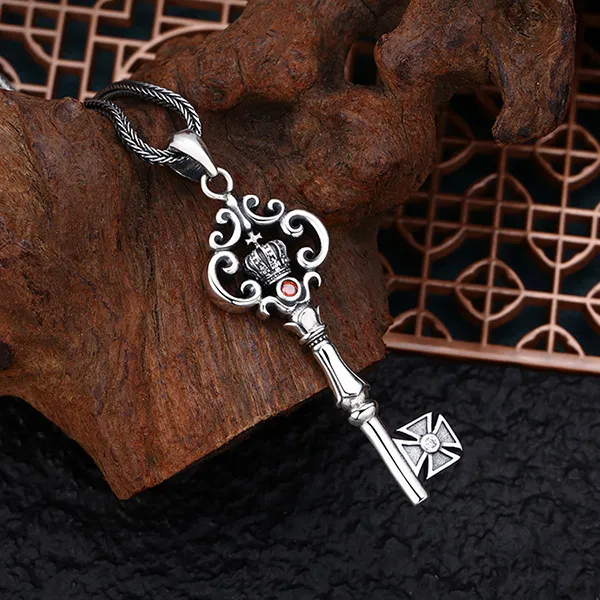 Mặt Dây Chuyền Nam Lili Jewelry Đính Đá CZ Hình Chìa Khóa Westyn LILI_080427 Màu Bạc - Trang sức - Vua Hàng Hiệu