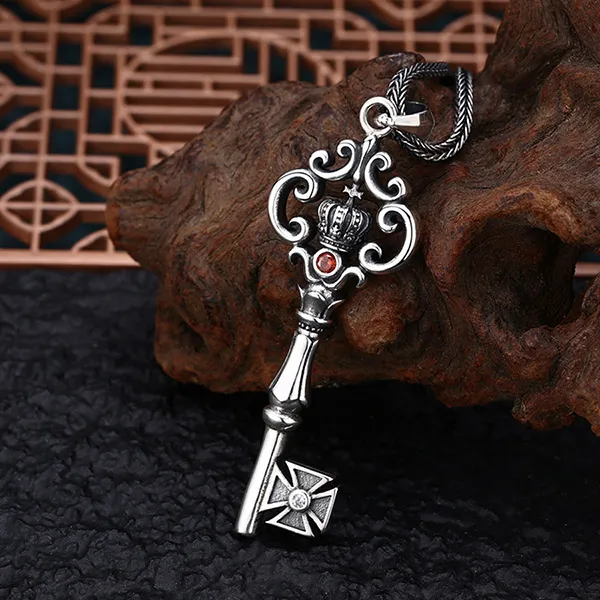 Mặt Dây Chuyền Nam Lili Jewelry Đính Đá CZ Hình Chìa Khóa Westyn LILI_080427 Màu Bạc - Trang sức - Vua Hàng Hiệu