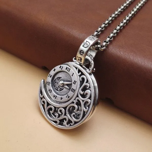 Mặt Dây Chuyền Nam Lili Jewelry Đồng Hồ Ma Thuật Cesar LILI_077892 Màu Bạc