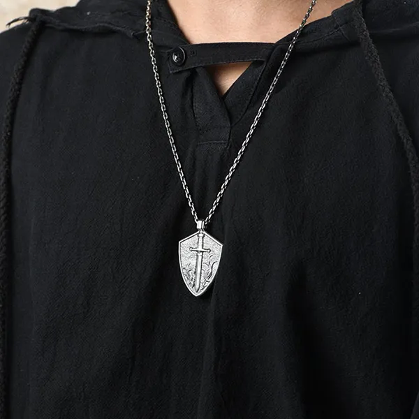 Mặt Dây Chuyền Nam Lili Jewelry Ghép Kiếm Và Khiên LILI_188155 Màu Bạc - Trang sức - Vua Hàng Hiệu