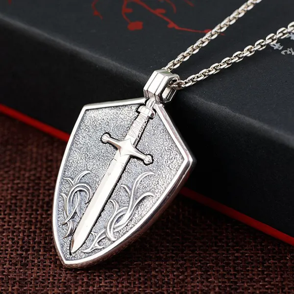 Mặt Dây Chuyền Nam Lili Jewelry Ghép Kiếm Và Khiên LILI_188155 Màu Bạc - Trang sức - Vua Hàng Hiệu