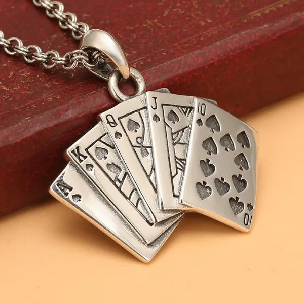 Mặt Dây Chuyền Nam Lili Jewelry Hình Bộ Bài Poker LILI_077377 Màu Bạc