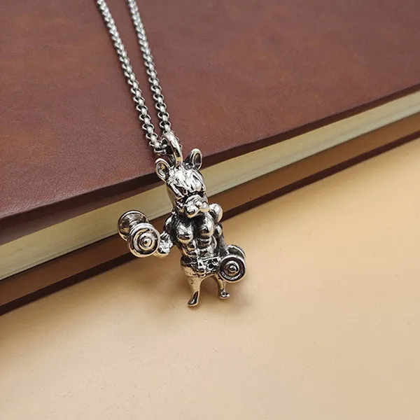 Mặt Dây Chuyền Nam Lili Jewelry Hình Chú Chó Marcelo Cơ Bắp LILI_076619 Màu Bạc