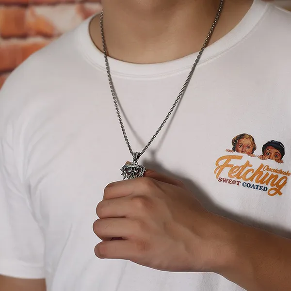 Mặt Dây Chuyền Nam Lili Jewelry Hình Chữ Thập Deal Design LILI_079877 Màu Bạc