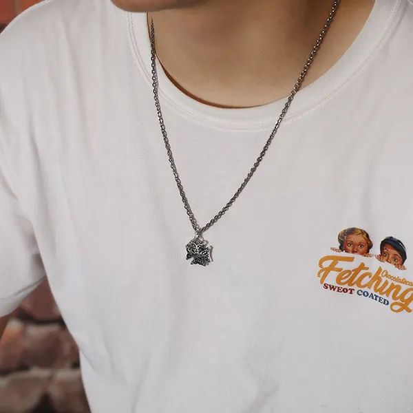 Mặt Dây Chuyền Nam Lili Jewelry Hình Chữ Thập Idris LILI_080007 Màu Bạc/Đen