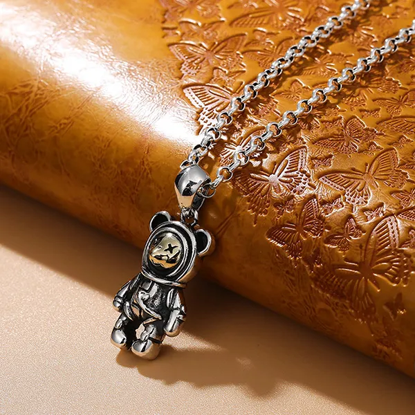 Mặt Dây Chuyền Nam Lili Jewelry Hình Gấu Teddy Cá Tính LILI_073640 Màu Bạc