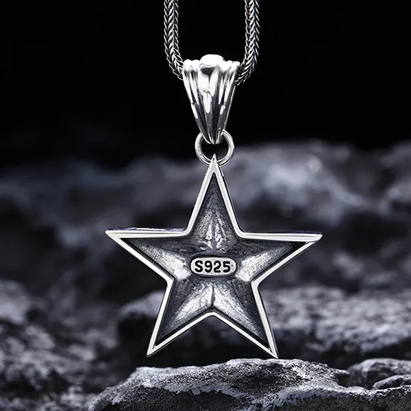 Mặt Dây Chuyền Nam Lili Jewelry Hình Ngôi Sao 5 Cánh Emory LILI_080241 Màu Bạc