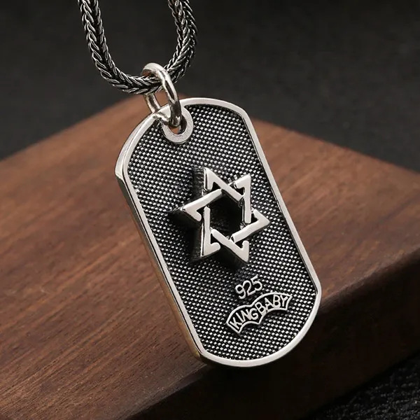 Mặt Dây Chuyền Nam Lili Jewelry Hình Ngôi Sao 6 Cánh Damari LILI_080276 Màu Bạc