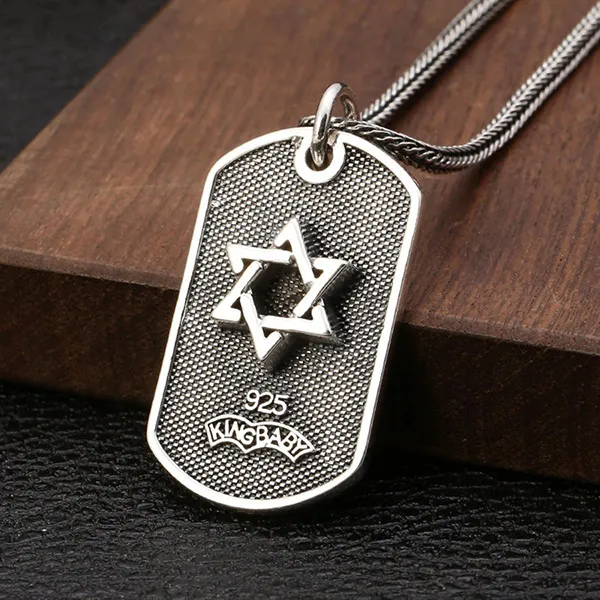 Mặt Dây Chuyền Nam Lili Jewelry Hình Ngôi Sao 6 Cánh Damari LILI_080276 Màu Bạc