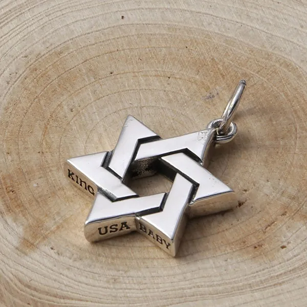 Mặt Dây Chuyền Nam Lili Jewelry Hình Ngôi Sao 6 Cánh Damir LILI_080321 Màu Bạc