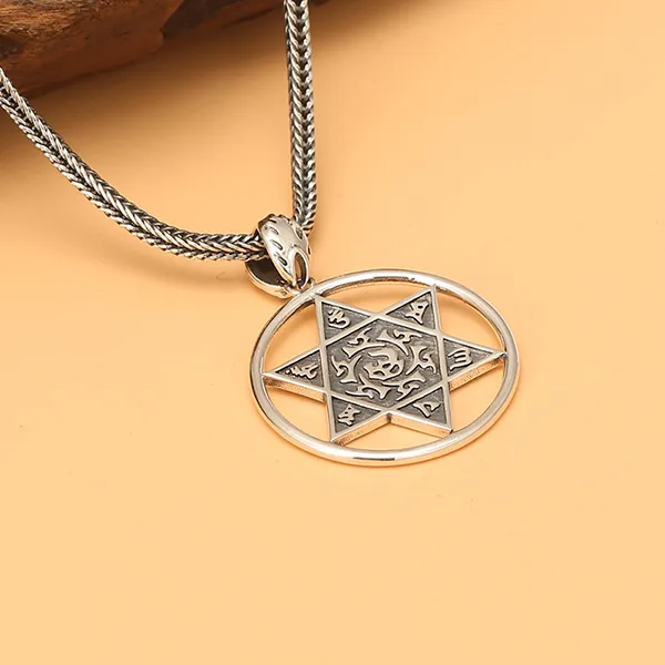 Mặt Dây Chuyền Nam Lili Jewelry Hình Ngôi Sao 6 Cánh Karim LILI_080016 Màu Bạc