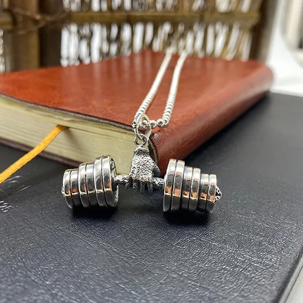 Mặt Dây Chuyền Nam Lili Jewelry Hình Quả Tạ Cyrus LILI_078058 Màu Bạc