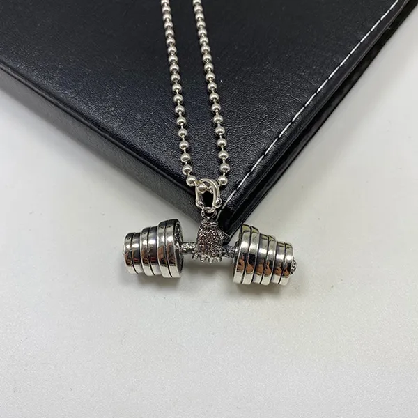 Mặt Dây Chuyền Nam Lili Jewelry Hình Quả Tạ Cyrus LILI_078058 Màu Bạc