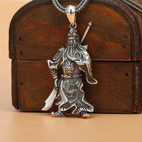 Mặt Dây Chuyền Nam Lili Jewelry Hình Quan Vũ Khaza LILI_079828 Màu Bạc - Trang sức - Vua Hàng Hiệu