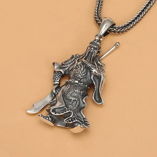 Mặt Dây Chuyền Nam Lili Jewelry Hình Quan Vũ Khaza LILI_079828 Màu Bạc - Trang sức - Vua Hàng Hiệu