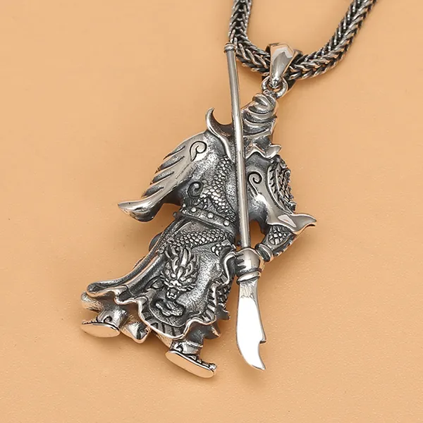 Mặt Dây Chuyền Nam Lili Jewelry Hình Quan Vũ Khaza LILI_079828 Màu Bạc - Trang sức - Vua Hàng Hiệu