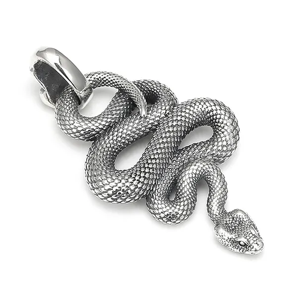 Mặt Dây Chuyền Nam Lili Jewelry Hình Rắn Đầu Lâu LILI_073337 Màu Bạc