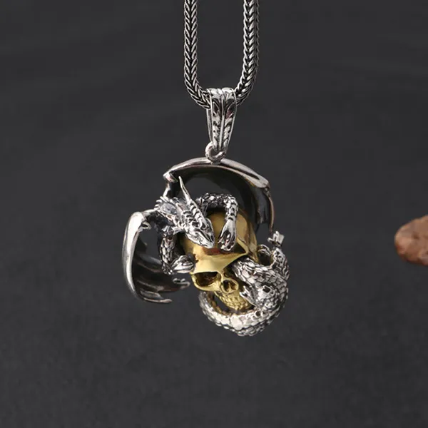 Mặt Dây Chuyền Nam Lili Jewelry Hình Rồng Abdullah LILI_080116 Màu Bạc