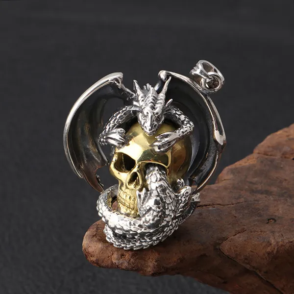 Mặt Dây Chuyền Nam Lili Jewelry Hình Rồng Abdullah LILI_080116 Màu Bạc